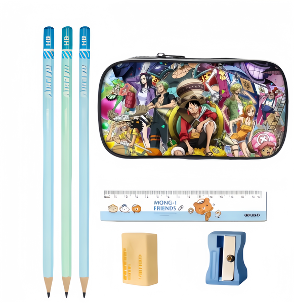 One Piece Anime Mugiwara Pirates Pencil Case - Large Capacity School Bag