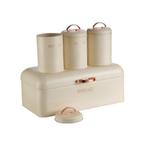 Bread Bin &amp; Canister Set - 4Piece Kitchen Storage Kit