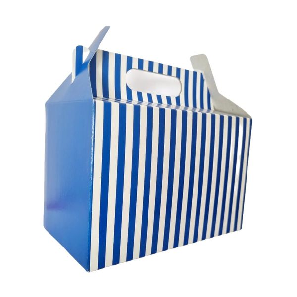 Blue &amp; White Stripes - 12 Party Boxes in a Pack