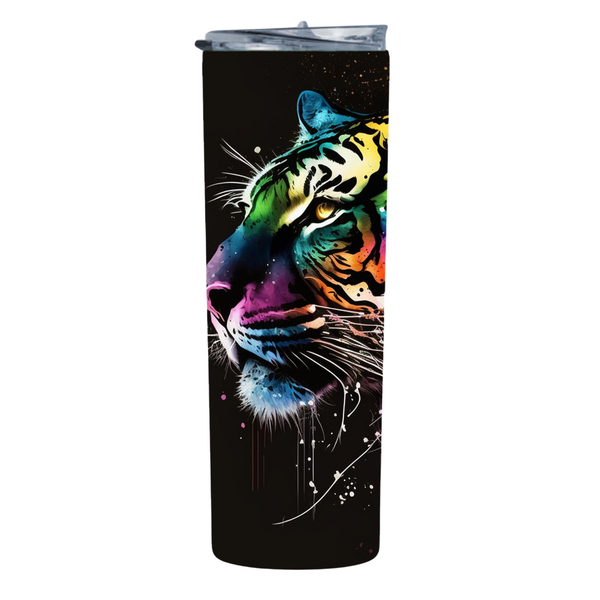 Watercolor Tiger 20 Oz Straight Skinny Tumbler 047