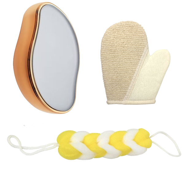 Crystal Nano Epilator Hair Remover + Exfoliating Body Glove &amp; Back Loofah