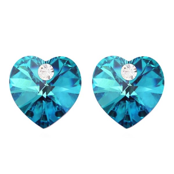 Heart Shaped with Crystals from Swarovski Earrings - Violet