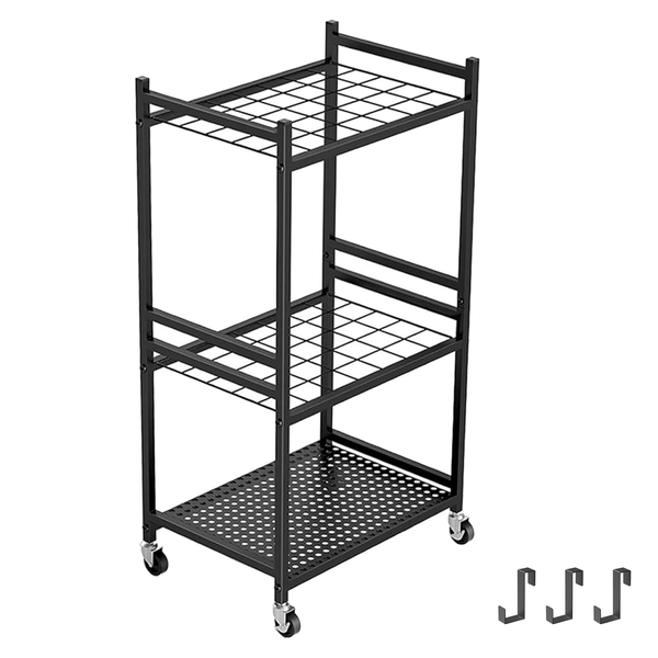 Garden Organizer,Garage Storage,Yard Tower Rack,Tool Rack with Wheels,Hooks