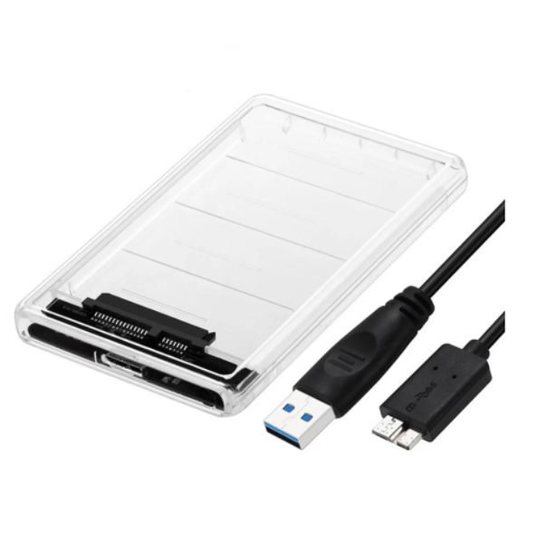Transparent 2.5" Hard Drive Enclosure SATA USB 3.0