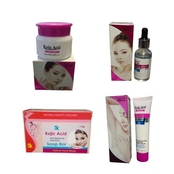 Kojic Acid Beauty Set ( Face Cream / Face Serum / Underarm Cream / Soap )