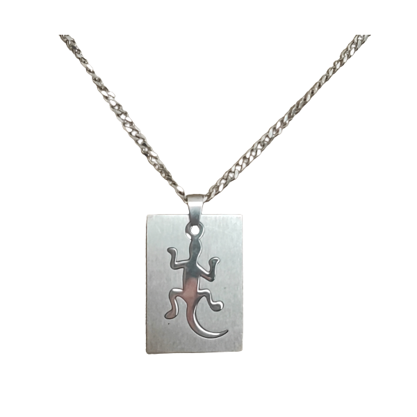 Stainless Steel Gecko Pendant Necklace