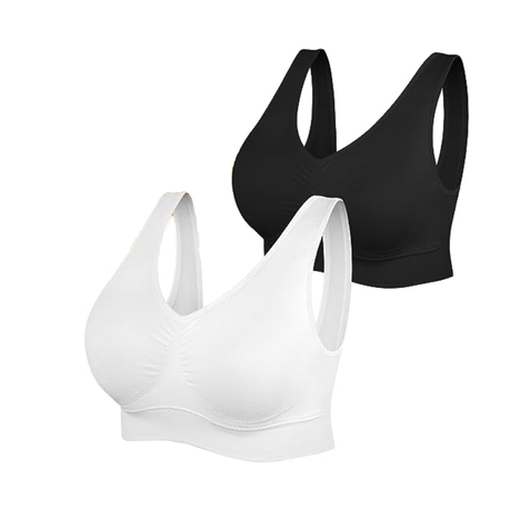 2 Pack Crop Tops Seamless Stretchy Sports Bra for Yoga Sleep Non-padded, Shop Today. Get it Tomorrow!