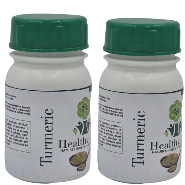 Healthy Life Turmeric Capsules 500mg - 60 x 2
