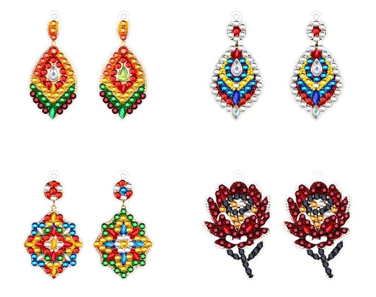 DIY Diamond Painting Earrings Kit - 4 Pairs