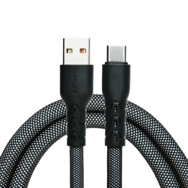 Yesplus USB to Type-C Cable - Black &amp; Silver - 120w