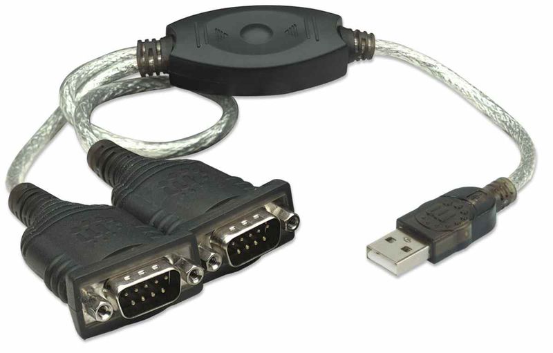 Manhattan USB to Serial Converter-Connects Two Serial Devices To A USB