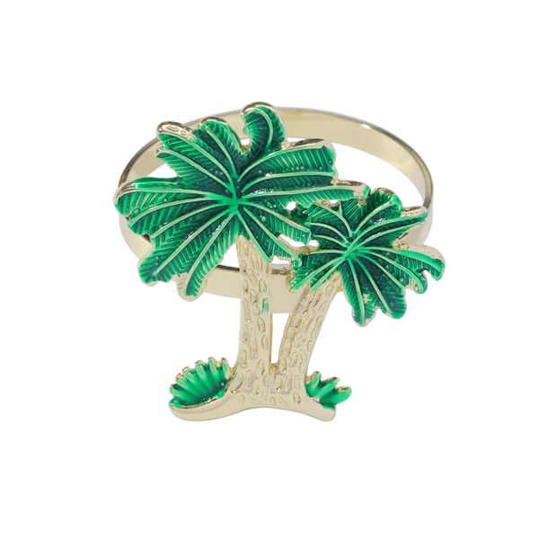 Napkin Ring Western Restaurant Coconut Tree Metal 4 Piece