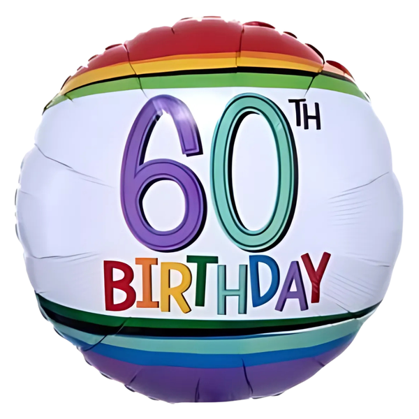 Foil Balloon 18 inch Birthday Rainbow 60th