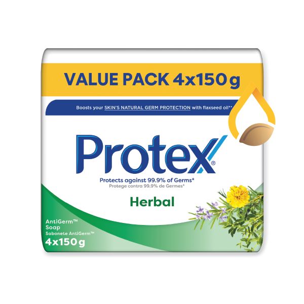 Protex Herbal Antigerm Soap Bar - 4 Pack, 150g