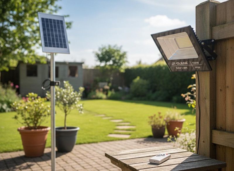 200w JT High Bright Solar Flood Light, Spotlight with Remote Control