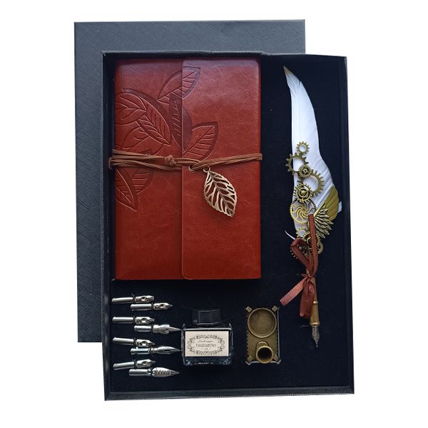 Vintage Style Calligraphy Feather Quill Pen Gift Set