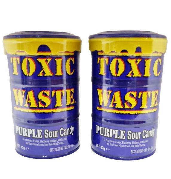 Toxic Waste Sour Candy Purple 42g 2-Pack
