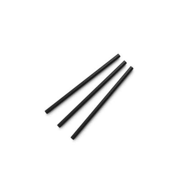 Black Paper Straws 220mmx8mm (2000's) x 1 Pack