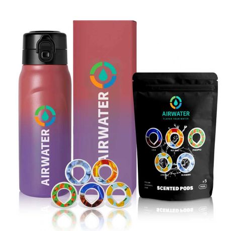 AirWater - Double Walled Stainless Steel Bottle 750ml & 5 Scented Pod -Dusk Image