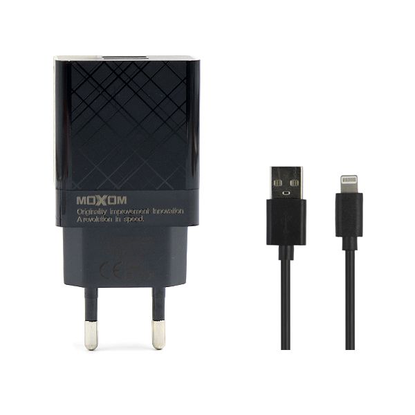 Moxom MX-HC22 Dual USB Fast Charger + Lightning Cable for iPhone
