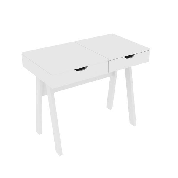 Ava Top-Opening Glam Station/Desk-White (Includes Mirror)