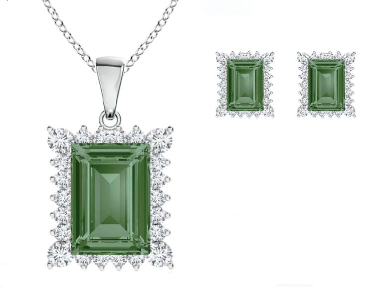 Stella Luna Evelyn Set with Swarovski Erinite Crystal