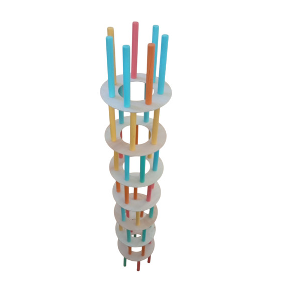 XL Giant Wooden Stacking Tower Balancing Game with Dice &amp; Carry Bag