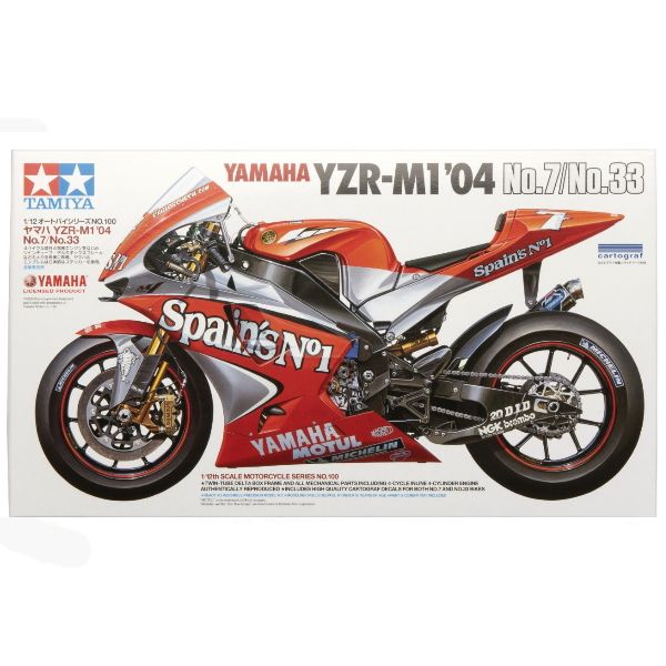 Tamiya 1/12 Yamaha YZR-M1 '04 No.7/33 Motorcycle Plastic Model Kit
