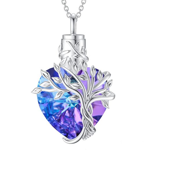 Heart Tree of Life Jewelry for Ashes, Memorial Safe Keeping, with Funnel