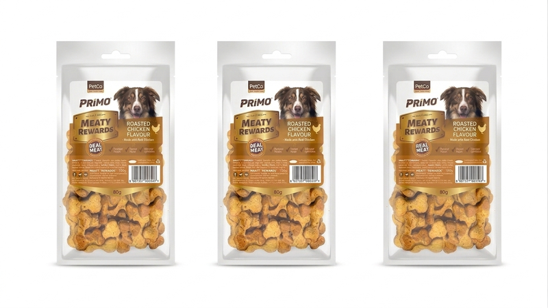 PetCo Primo Meaty Rewards Dog Treats Roasted Chicken Flavour - 3 Pack