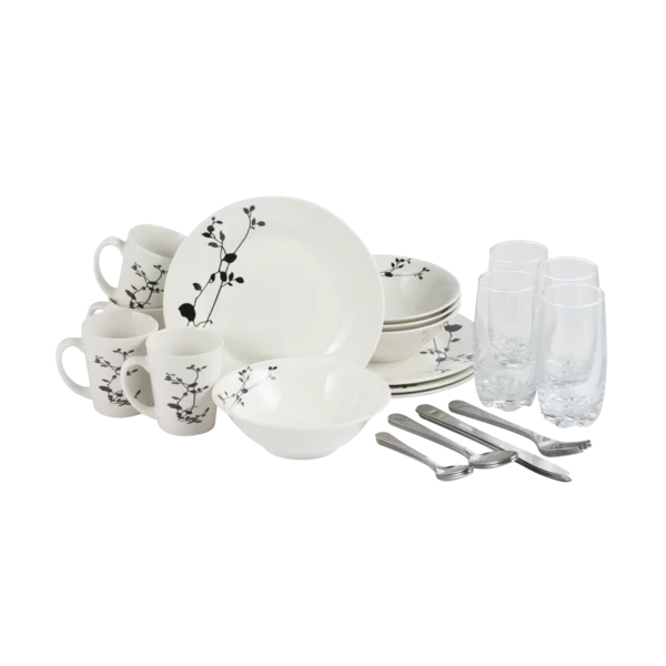 32 Piece White Porcelain Dinnerware Set