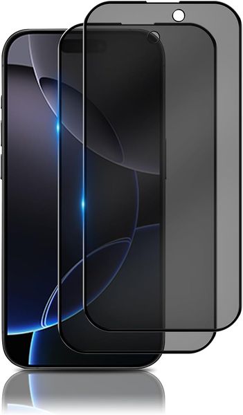TUFF-LUV 2.5D Tempered Privacy Filter - Glass Compatible with Apple iPhone 16 - Dark Privacy!
