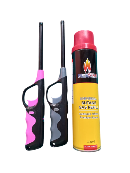 Bbq 2 Pieces Premium Butane Kitchen Lighter,1x Bluestar Butane Gas Refill