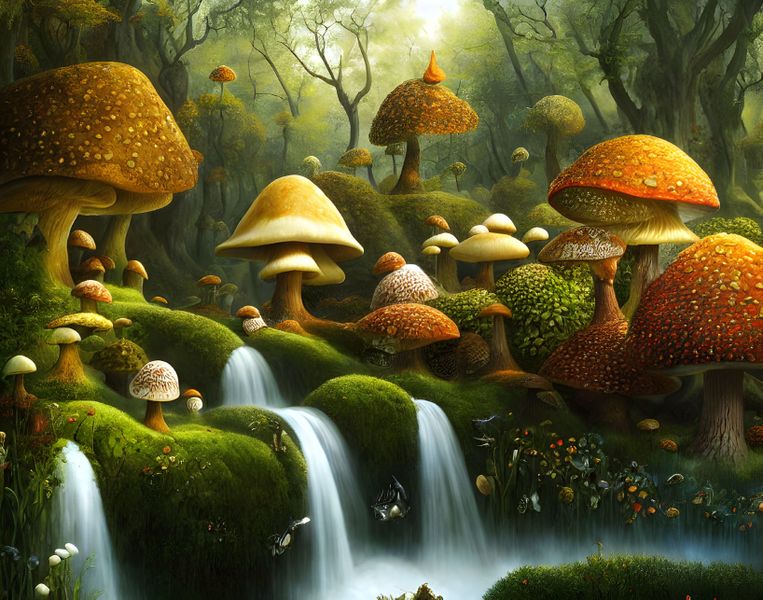 Canvas Wall Art - Land Of The Giant Mushrooms