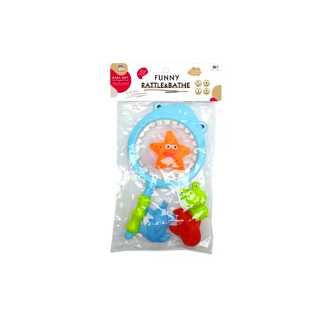 4 Piece Sea Animals Bath Toys with Net in Bag Image