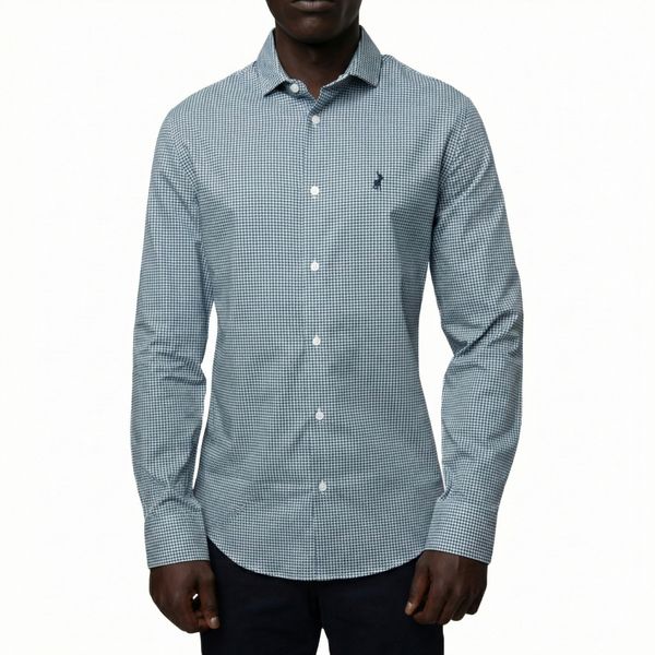Polo Mens Blue Geometric Shirt