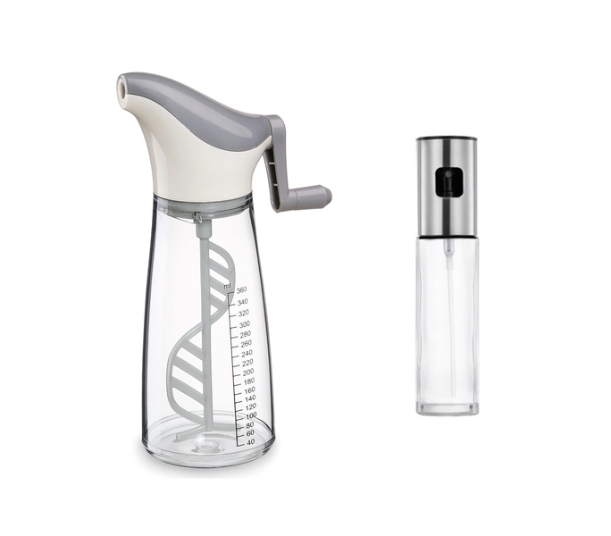 Premium Salad Dressing Mixer with 100ml Glass Oil Spray Bottle