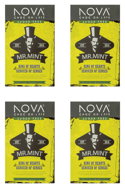 NOVA CHOCOLATE - Dark Chocolate with Mint 100g - Pack of 4