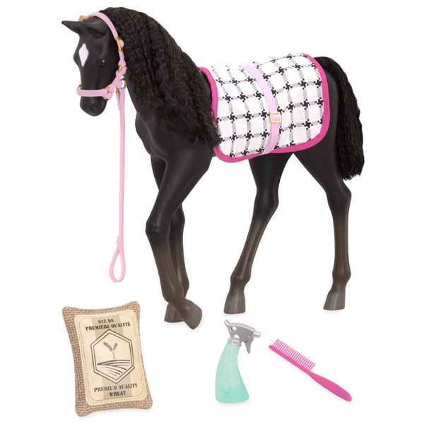 Our Generation - Baby Horse Toy - Grooming Set - 46cm Doll Accessories - Pretend Play - Toys For Kids Ages 3 &amp; Up - Black Velvet Foal