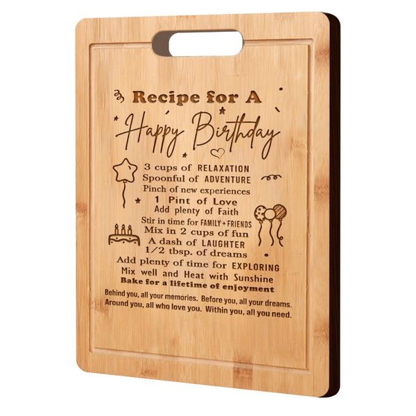 Engraved Bamboo Cutting Board 2026 Birthday Gifts for Women Men Her Him