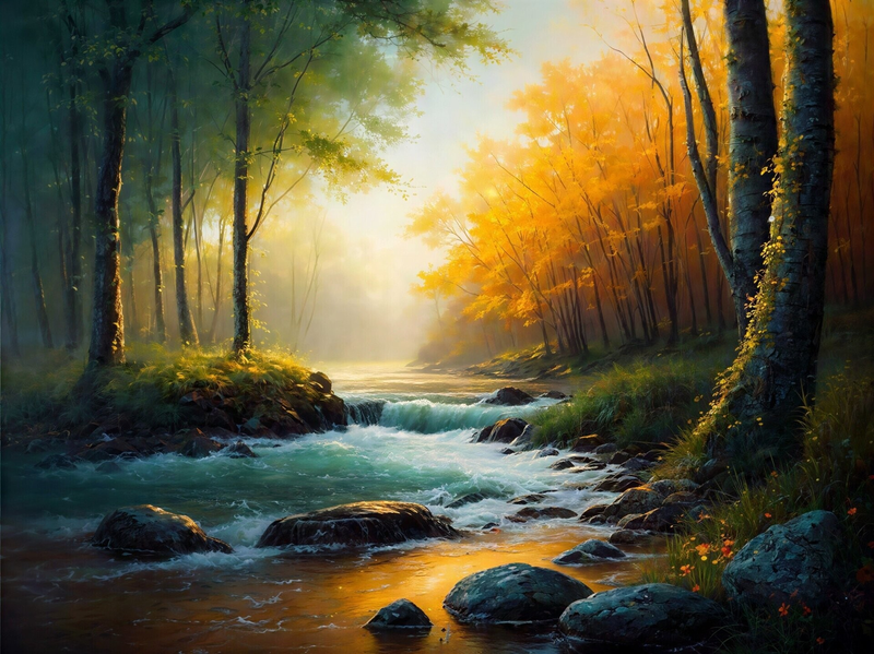 Modern Canvas Wall Art Home Decor - Tranquil River