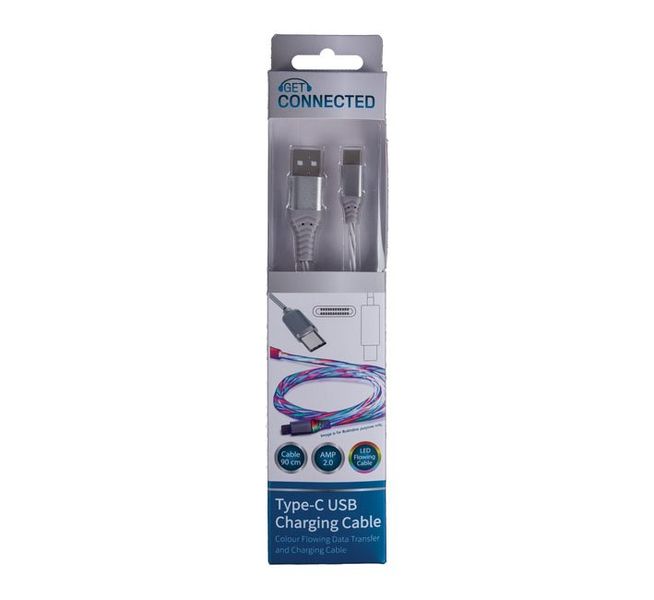 USB Cable - Charging Cable - Type C - Multi-Coloured - 90 cm - 5 Pack
