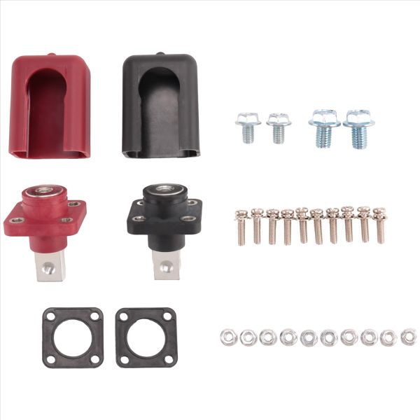 2 Pcs 200A All-Copper Lithium Battery Post High-Current Copper Terminal Bat