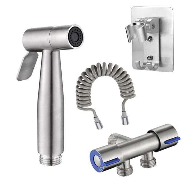 Handheld Toilet Sprayer Kit with Elastic Tube and Bracket for Toilet