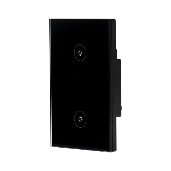Smart Light Switch -Wi-Fi- 2 Gang-Black Qualitel