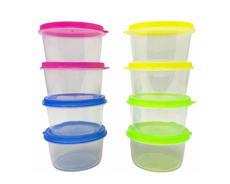 Cute Tiny Mini Transparent Round 10 Box Containers - Set of 10 - 85ml