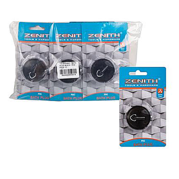 Zenith Homeware - Black Bath Plugs- 2 Packs Of 4