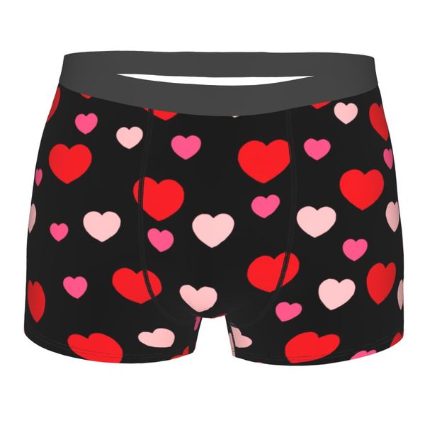 Men's Boxer Briefs Pink and Red Heart Print Underwear Valentine's Gifts