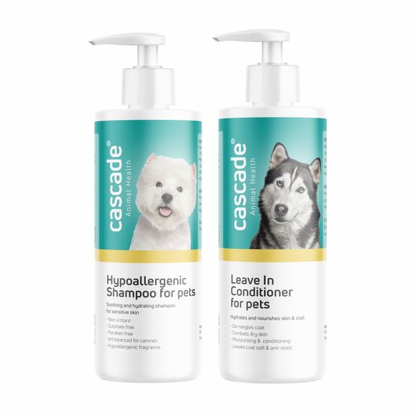 Cascade Animal Health - Hypoallergenic Shampoo &amp; Leave in Conditioner Combo