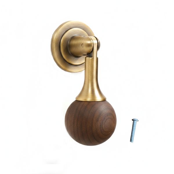 Antique Brass Walnut Ball Drop Knob Single Hole Kitchen Cupboard Drawer